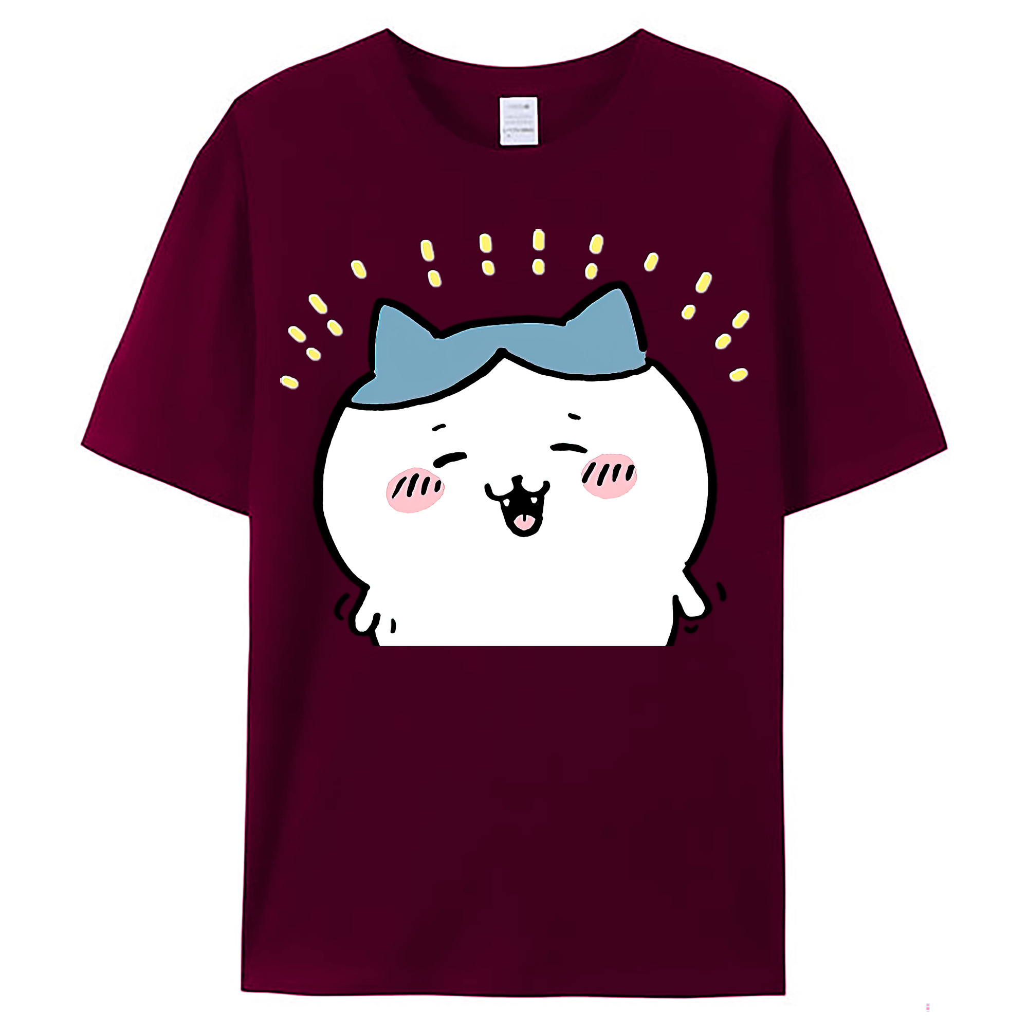 （画像用） ちいかわ ハチワレ Chii-kawa hachiware レディースカジュアルプリントTシャツ（綿100％）